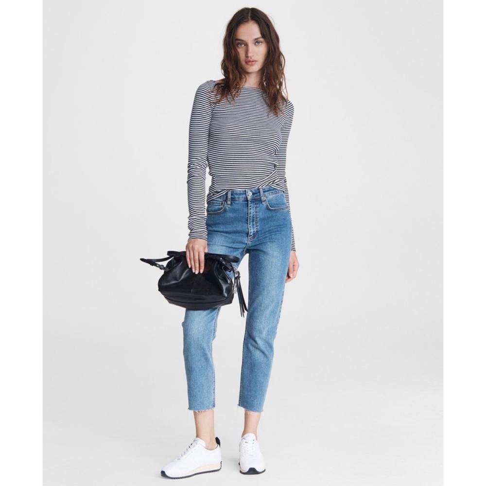 RAG & BONE Nina High-Rise Cigarette Rye Harbor Slim Fit Ankle Jean Size 29